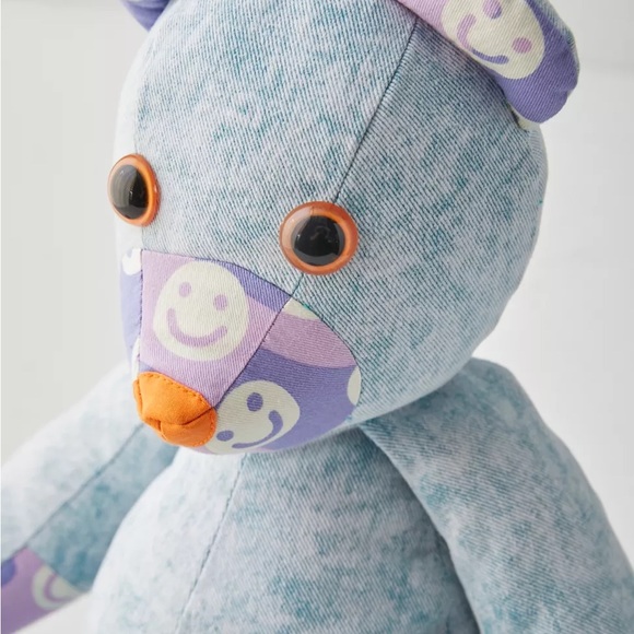 New Urban Outfitters Mokuyobi UO Exclusive Patcheork Denim Bear Plush Toy - Picture 3 of 12